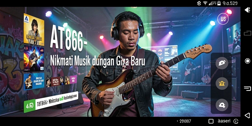 Tampilan gameplay yang menarik di AT866 dengan berbagai genre musik.