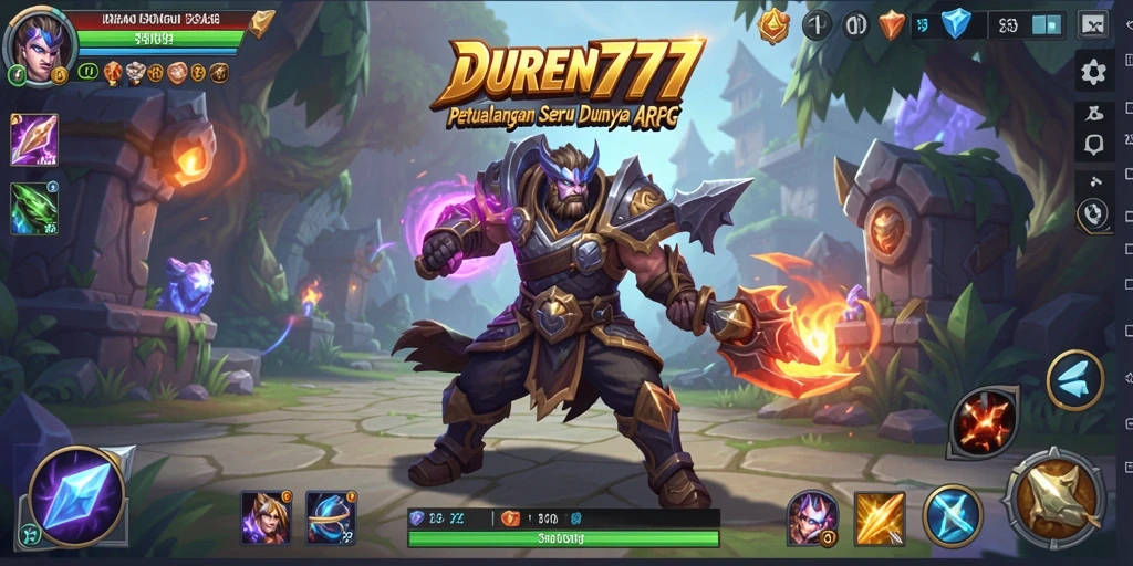 Tampilan aksi epic dari gameplay DUREN777 yang menegangkan.