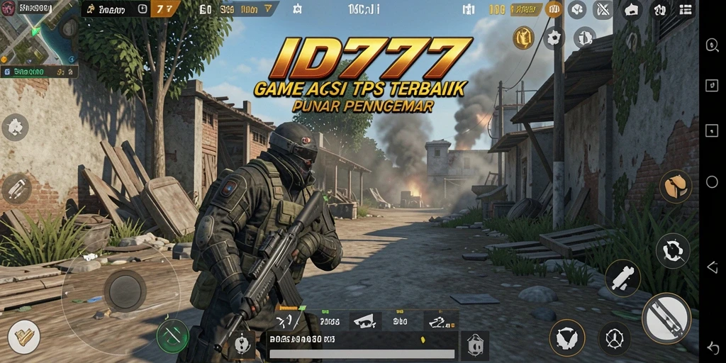 Tampilan gameplay seru dari ID777, menunjukkan aksi tembak-menembak.