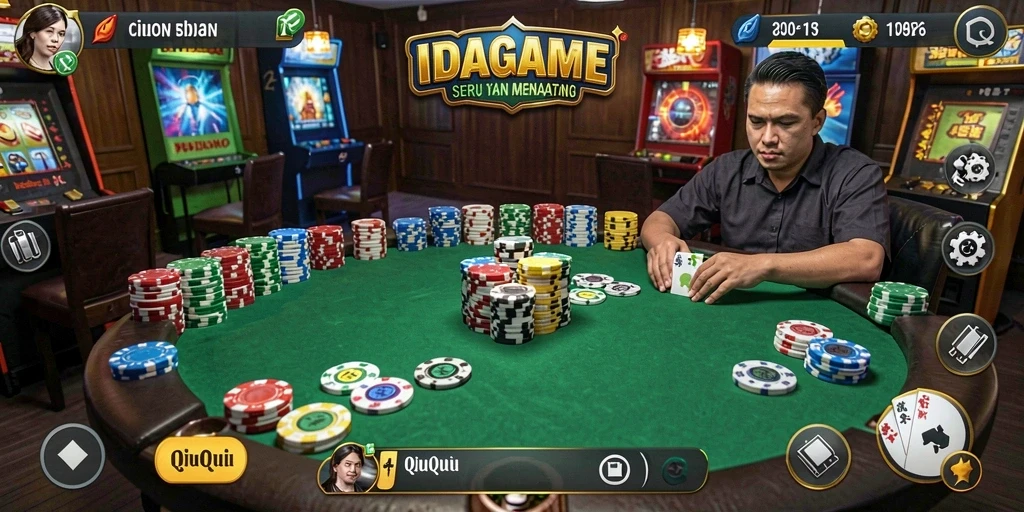 Tampilan menarik dari gameplay QiuQiu di IDAGAME.