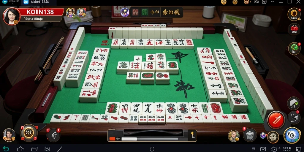 Tampilan gameplay menantang dalam KOIN138, permainan Mahjong yang memukau.