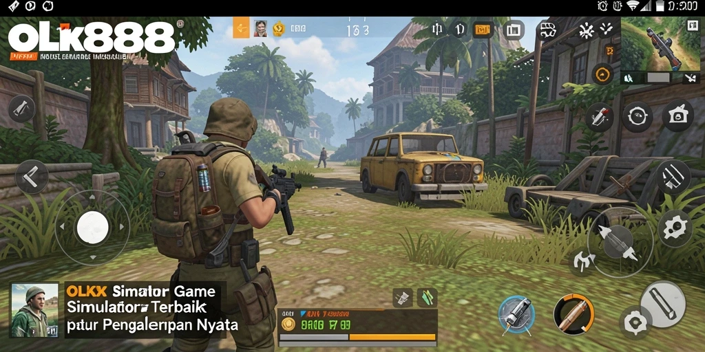 Tampilan screenshot OLX888 menunjukkan gameplay simulation yang interaktif dan mendalam.