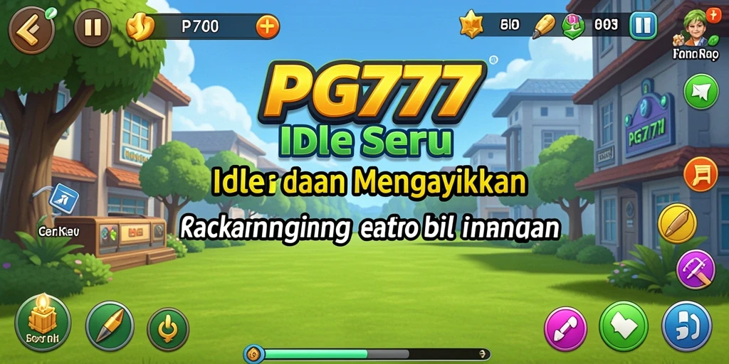 Screenshot utama PG777 menampilkan gameplay Idle yang menarik dan interaktif.