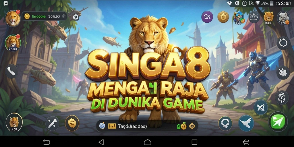 Tampilan gameplay SINGA8 dengan pengelolaan bisnis yang menantang.