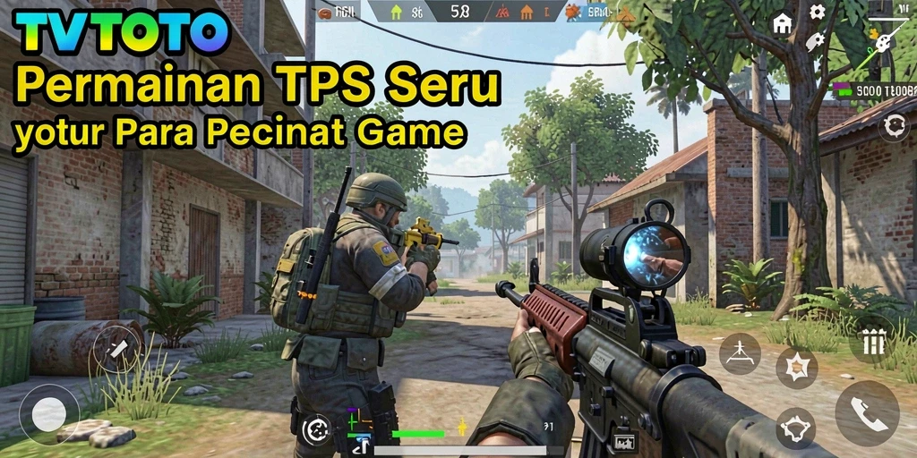 Screenshot gameplay TVTOTO menampilkan aksi menegangkan dalam pertempuran TPS.